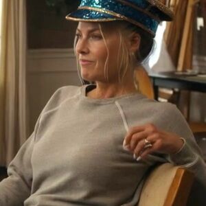 THE GREAT Varsity Shrunken Sweatshirt Gray size small